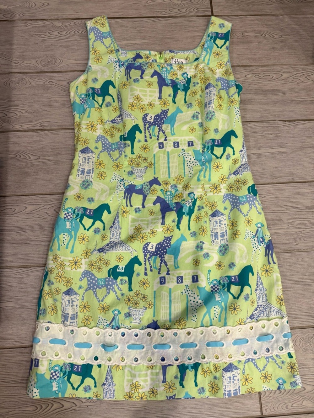 Lilly Pulitzer Limited Edition Sleeveless Shift Kentucky Derby Low Riders Dress